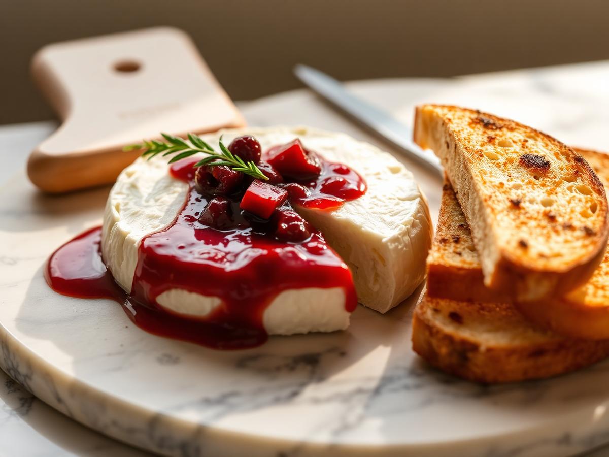 Brie assado com frutas vermelhas